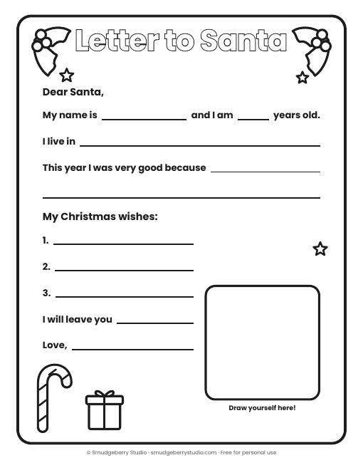 Letter to Santa printable preview